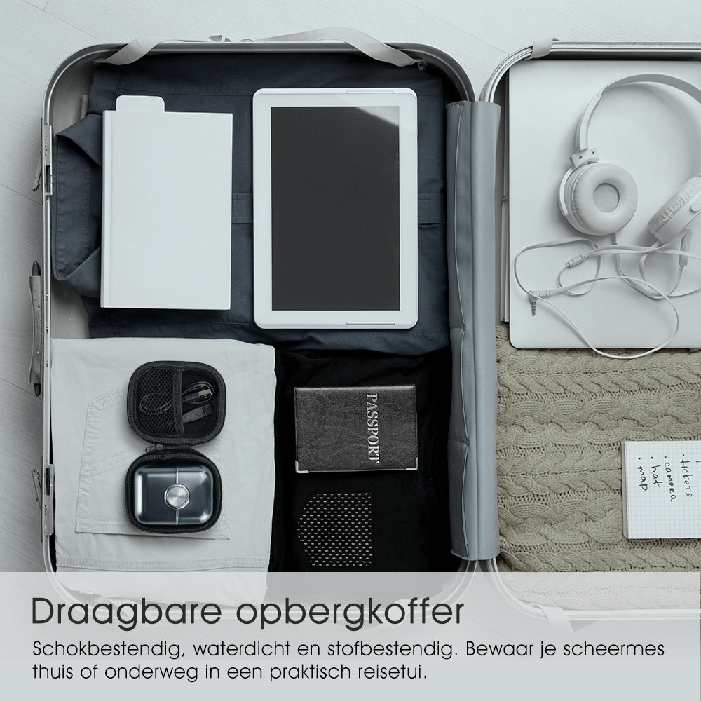 Qimmaol FK706 Mini elektrische scheerapparaat voor mannen met reisetui