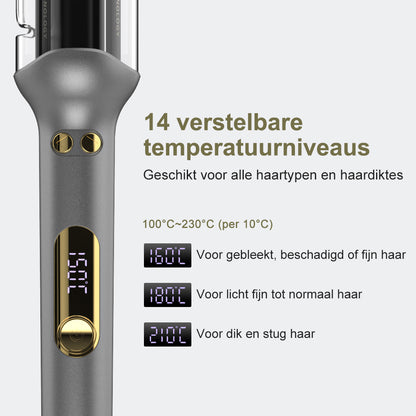 Qimmaol G-310 Automatische Krultang (25mm) | 14 Temperatuurinstellingen (100–230°C) / Anti-brand / Snelle Opwarming / Ionenzorg