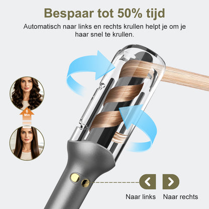 Qimmaol G-310 Automatische Krultang (25mm) | 14 Temperatuurinstellingen (100–230°C) / Anti-brand / Snelle Opwarming / Ionenzorg