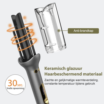 Qimmaol G-310 Automatische Krultang (25mm) | 14 Temperatuurinstellingen (100–230°C) / Anti-brand / Snelle Opwarming / Ionenzorg