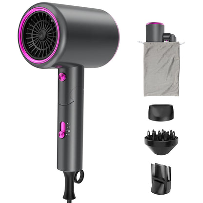 Qimmaol Velofold - Professionele Ionische Haardroger met Concentrator, Diffuser en Kam [Compact / Lichtgewicht / Opvouwbaar / 350 g]